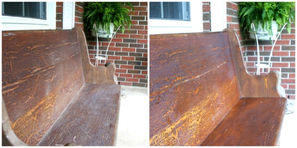 church pew before and after